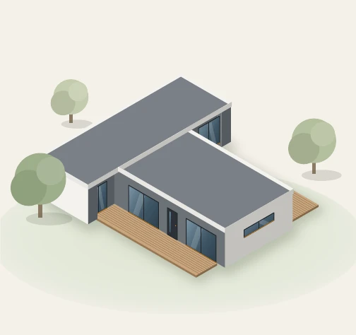 Render del kit de vivienda Mirador de 110 m² en Steel Framing